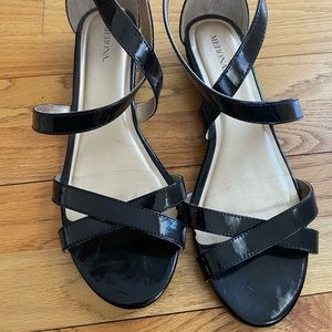 Black sandals in excellent condition.